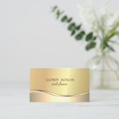 Elegantes, modernes, Beruflich einfaches Gold Visitenkarte (Stehend Vorderseite)