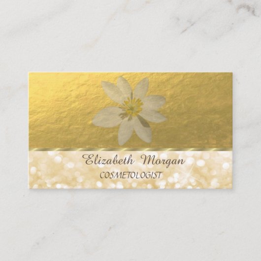 Elegantes modernes Beruflich,Imitate Gold,White Da Visitenkarte (Vorderseite)