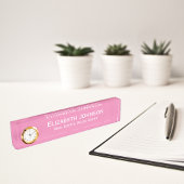 Elegantes, modernes Beruflich-rosa Geschäftsbüro Namensplakette