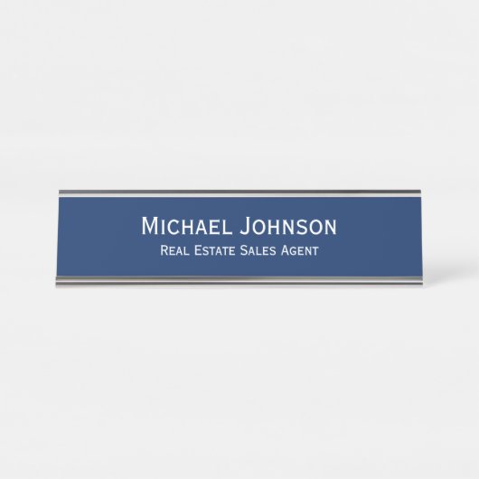 Elegantes, modernes Berufliches Geschäftsbüro Schreibtischnamensplakette (Vorderseite )