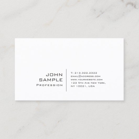 Elegantes modernes berufliches kreatives einfaches visitenkarte (Vorderseite)