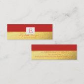 Elegantes, modernes Berufliches Monogramm-Gold Mini Visitenkarte (Vorne/Hinten)
