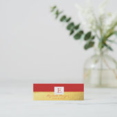 Elegantes, modernes Berufliches Monogramm-Gold Mini Visitenkarte (Stehend Vorderseite)