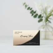 Elegantes, modernes Berufliches Schwarzes Licht Visitenkarte (Stehend Vorderseite)