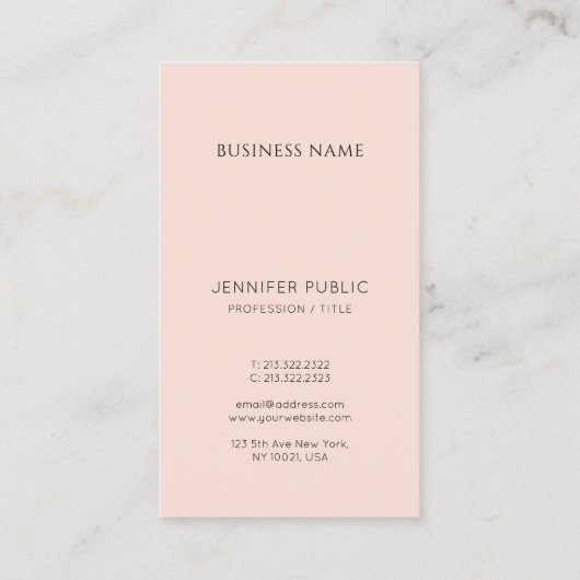 Elegantes, modernes Berufliches Template Visitenkarte (Rückseite)