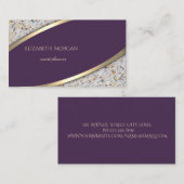 Elegantes modernes Berufliches Violett, Gold, Marm Visitenkarte (Vorne/Hinten)