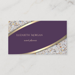 Elegantes modernes Berufliches Violett, Gold, Marm Visitenkarte