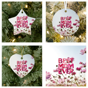 Elegantes modernes 'Beste Mutter aller Zeiten' Ros Keramik Ornament