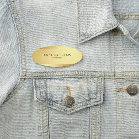 Elegantes modernes bezauberndes Goldeinfaches Namensschild (Beispiel)