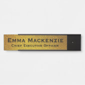 Elegantes modernes Black and Gold Office Türzeiche Türschild (Vorderseite )