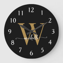 Elegantes, modernes Black Gold Monogram Name Scrip