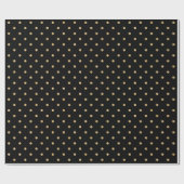 Elegantes, modernes Black Gold Polka Dots Muster Geschenkpapier (Flach)