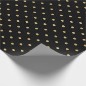 Elegantes, modernes Black Gold Polka Dots Muster Geschenkpapier (Ecke)