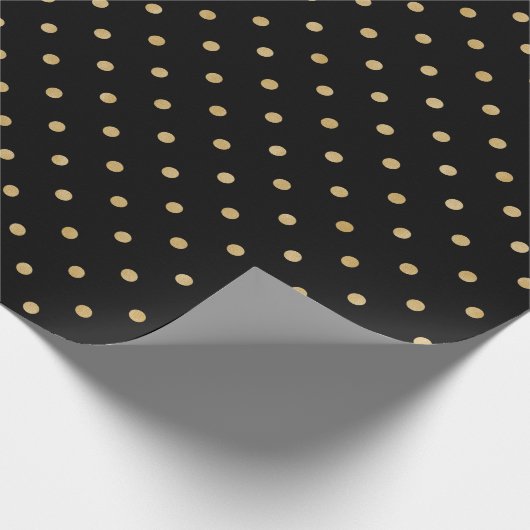 Elegantes, modernes Black Gold Polka Dots Muster Geschenkpapier (Ecke)