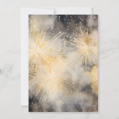 Elegantes, modernes Black Gold Silvester Party Einladung (Rückseite)