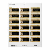 Elegantes Modernes Black & Imitats Gold Weihnachts Adressaufkleber (Vorne)