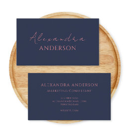 Elegantes, modernes, blau-rosa Minimalistisches Mo Visitenkarte