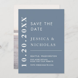Elegantes, modernes, blaues einfaches Hochzeitssze Save The Date