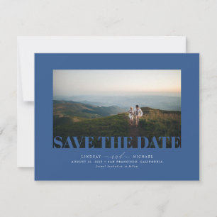 Elegantes, modernes, blaues -Foto Save The Date
