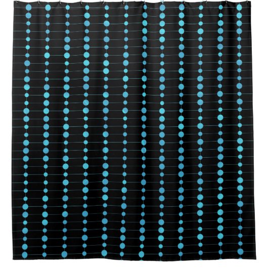 Elegantes, modernes, blaues Perlenmuster| Duschvorhang (Vorderseite)