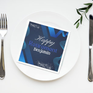 Elegantes, modernes Blue and White Happy Retiremen Serviette