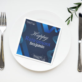 Elegantes, modernes Blue and White Happy Retiremen Serviette