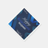 Elegantes, modernes Blue and White Happy Retiremen Serviette (Ecke)