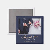 Elegantes modernes Blue Foto Vielen Dank für Ihre Magnet (Vorderseite/Rückseite)