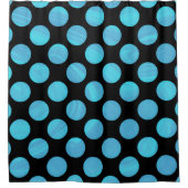 Elegantes modernes Blue Polka Dots Marmormuster | Duschvorhang (Vorderseite)