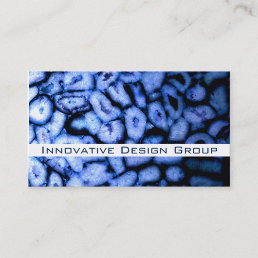 Elegantes modernes Blue Quartz Agate Geodes Visitenkarte (Vorderseite)