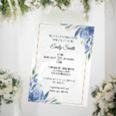 Elegantes modernes Blumenblauer Botanisches Brautp Einladung