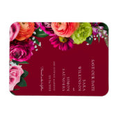 elegantes, modernes Blumenburgund Save the Date Magnet (Horizontal)