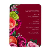 elegantes, modernes Blumenburgund Save the Date Magnet (Vertikal)