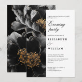 Elegantes modernes Blumenhochzeitungs-Abend-Party Einladung (Vorne/Hinten)