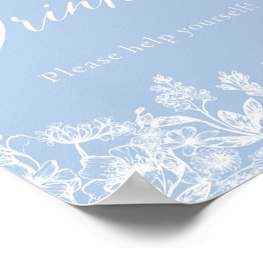 Elegantes, modernes Blumenkochzeichen Poster (Ecke)