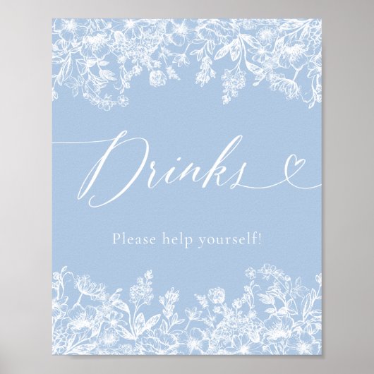 Elegantes, modernes Blumenkochzeichen Poster (Vorne)