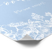 Elegantes, modernes Blumenkochzeichen Poster (Ecke)