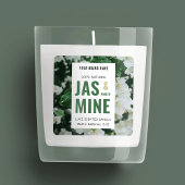 Elegantes, modernes Blumenkronenjar-Label mit Foto Quadratischer Aufkleber