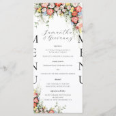 Elegantes modernes Blumenmenü Menükarte (Vorderseite)