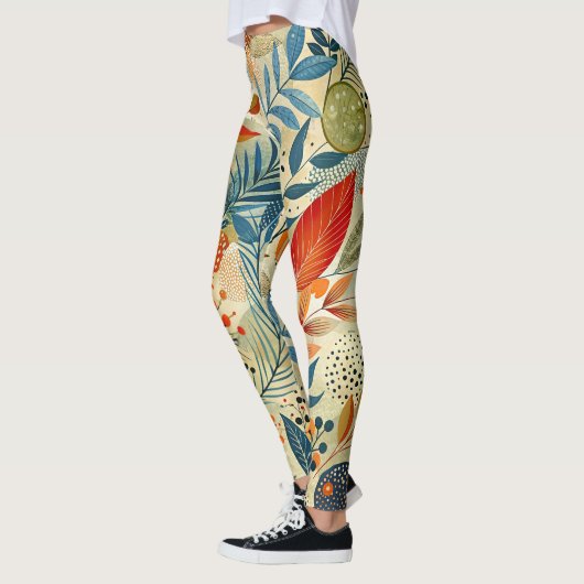 Elegantes modernes Blumenmuster Leggings (Links)