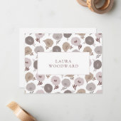 Elegantes modernes Blumenmuster Personalisiert Mitteilungskarte (Vorderseite/Rückseite Beispiel)