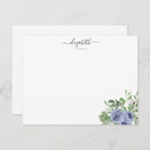 Elegantes, modernes Blumenmuster-Rose Mitteilungskarte (Vorne/Hinten)