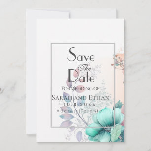Elegantes modernes Blumenmuster  Save The Date