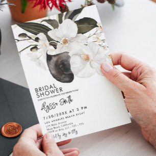 Elegantes modernes Blumenorchid Blooms Brautparty Einladung