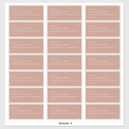 Elegantes, modernes Blush Pink Gästeschriften Aufkleber (Blatt)