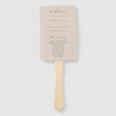 Elegantes, modernes Blush Pink Hochzeitsprogramm H Fächer (Vorderseite)