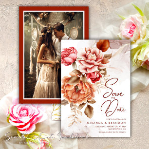 Elegantes modernes Boho-Foto Save the Date Einladung