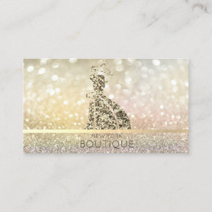 Elegantes modernes Bokeh-Gold-Glitter-Kleid Visitenkarte