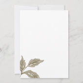 Elegantes, modernes Botanisches Floral- und Goldsc Einladung (Rückseite)