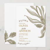 Elegantes, modernes Botanisches Floral- und Goldsc Einladung (Vorne/Hinten)